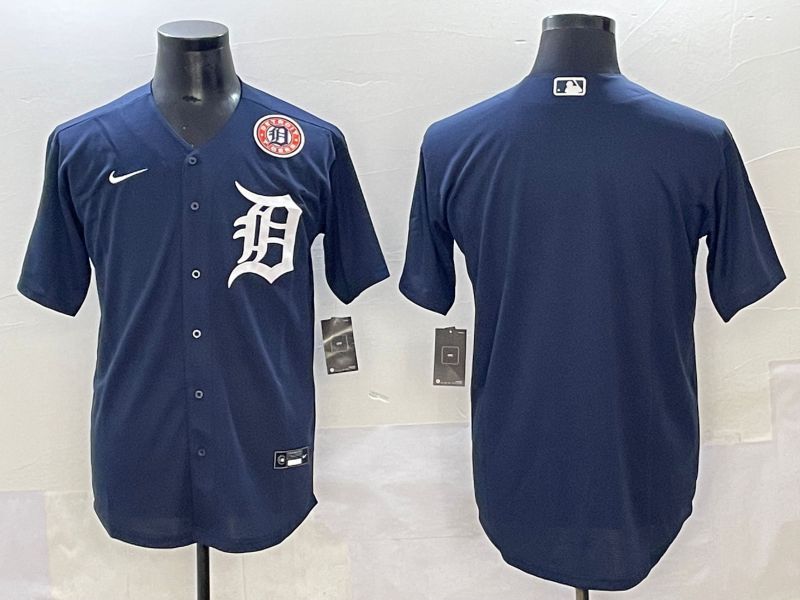 Men 2025 Detroit Tigers Blank Dark Blue Game Nike MLB Jersey style 3->detroit tigers->MLB Jersey